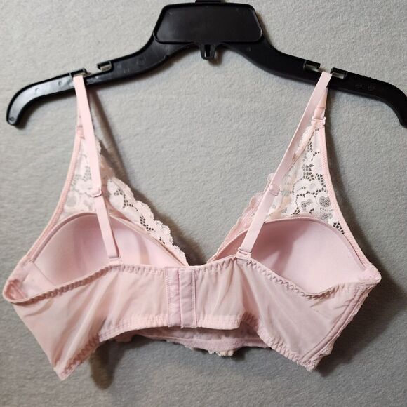 Maidenform Longline Bra Size 36B Soft Cup Bralette Lace Pink - Picture 5 of 9